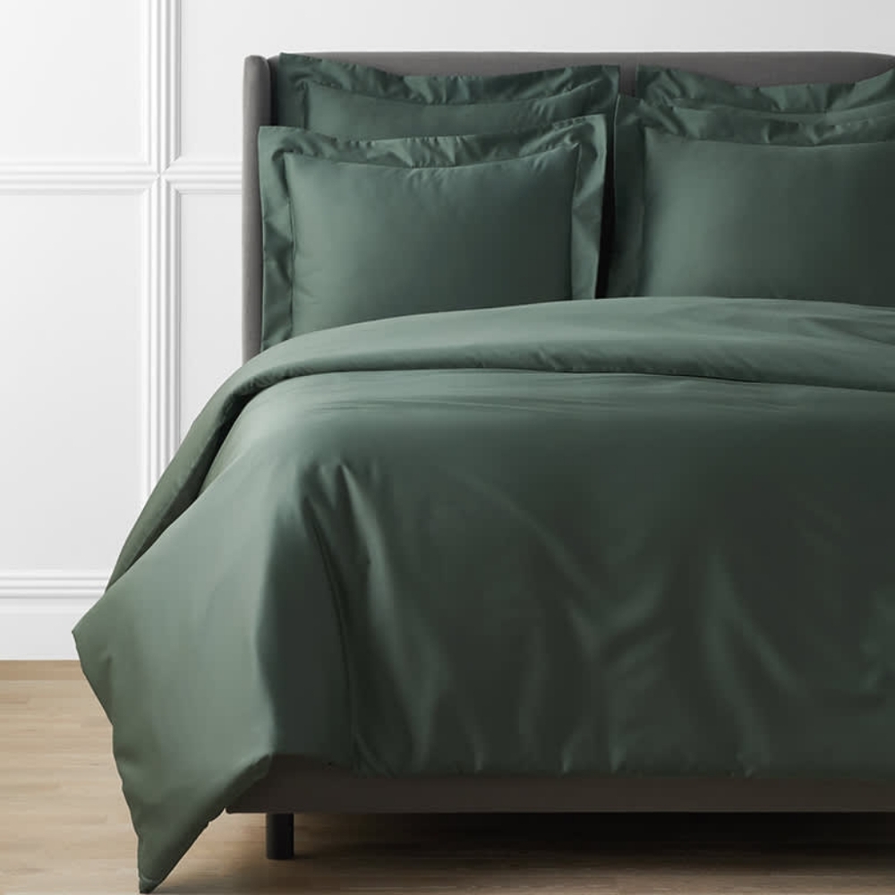 Company Store Legends Hotel 450TC Sateen Queen Duvet Full Fitted 4 Cases Green